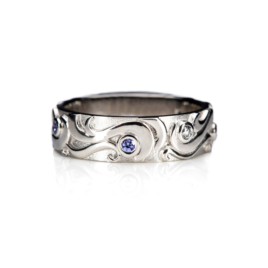 The Starry Night Ring - Platinum 6mm