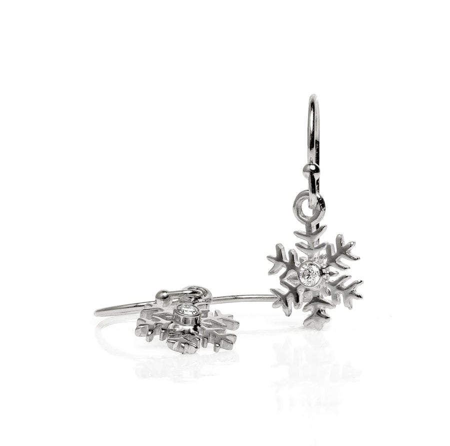 Snowflake Dangle - 14K White Gold