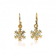 Yellow gold snowflake earrings shop