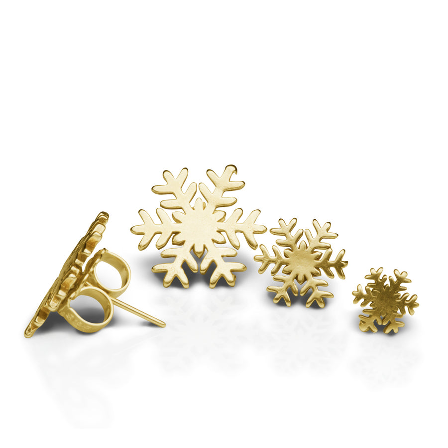 Snowflakes - 14K Yellow Gold