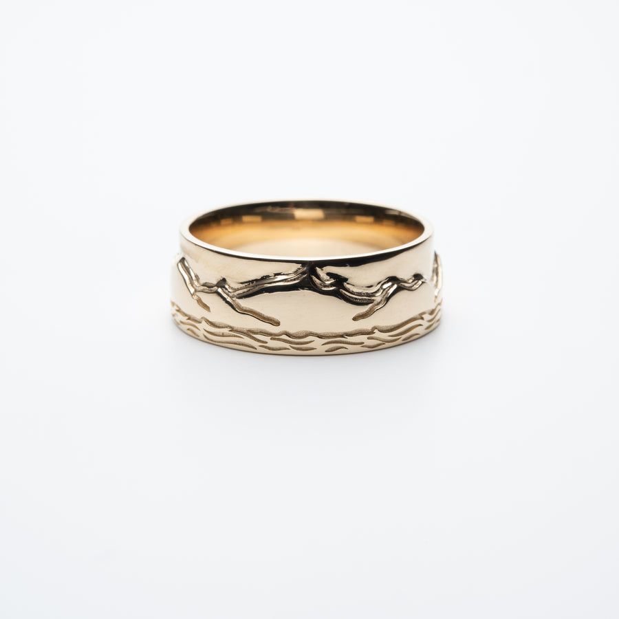 The Shadowed Mountain Ring - 14K Yellow Gold