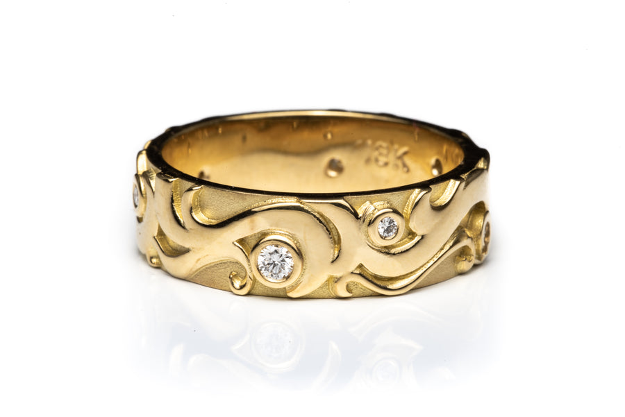 The Starry Night Ring - 18K Yellow Gold 6mm